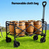 Garden Cart Folding Trolley Camping Wagon Barrow Outdoor Beach Black