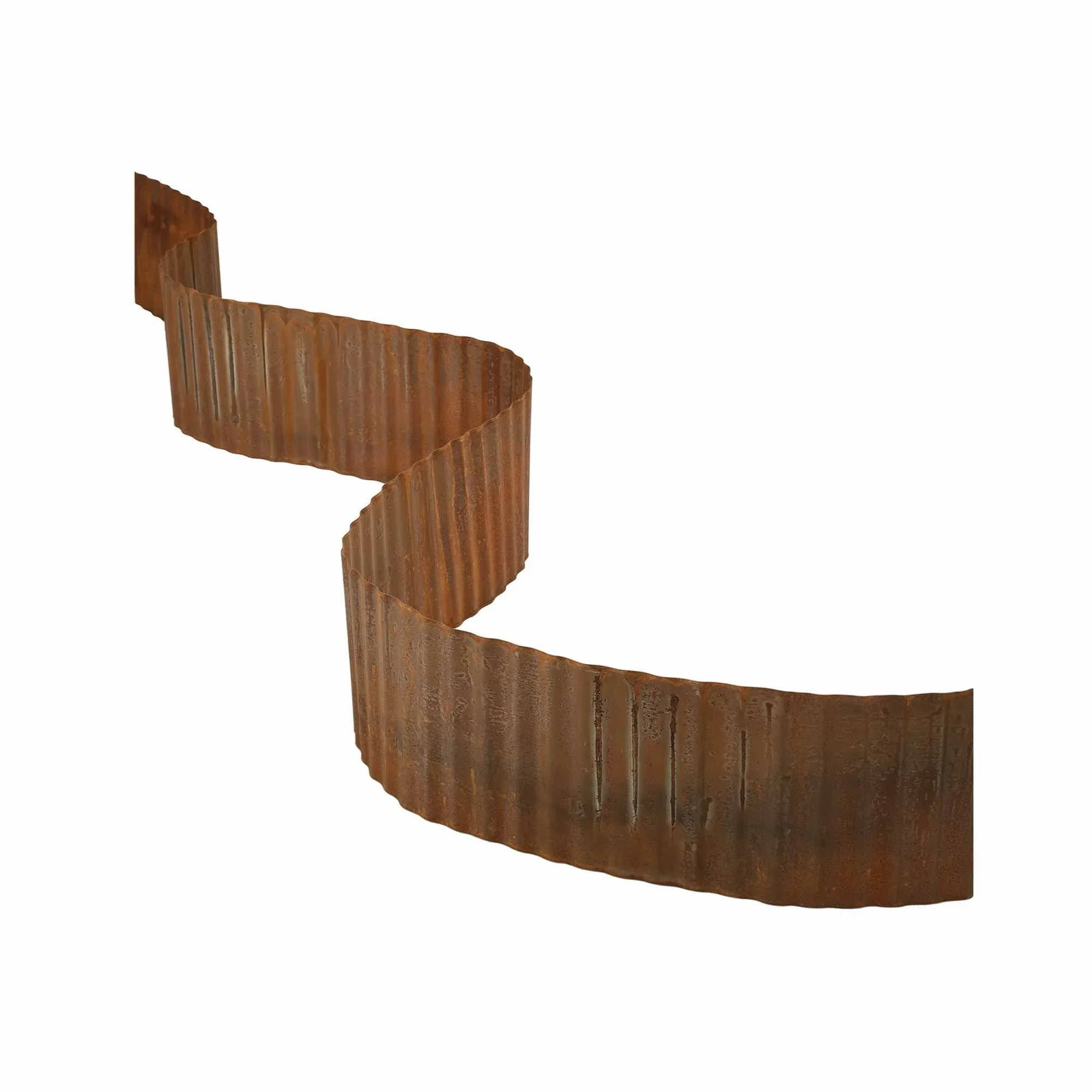 Metal Garden Edging – 10ft Flexible Corrugated Steel Lawn Border, Rust