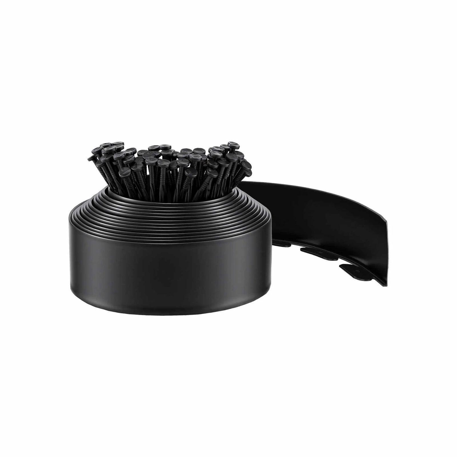 Garden Landscape Edging – Flexible PP No‑Dig Border, 10pcs + 30 Nails, Black