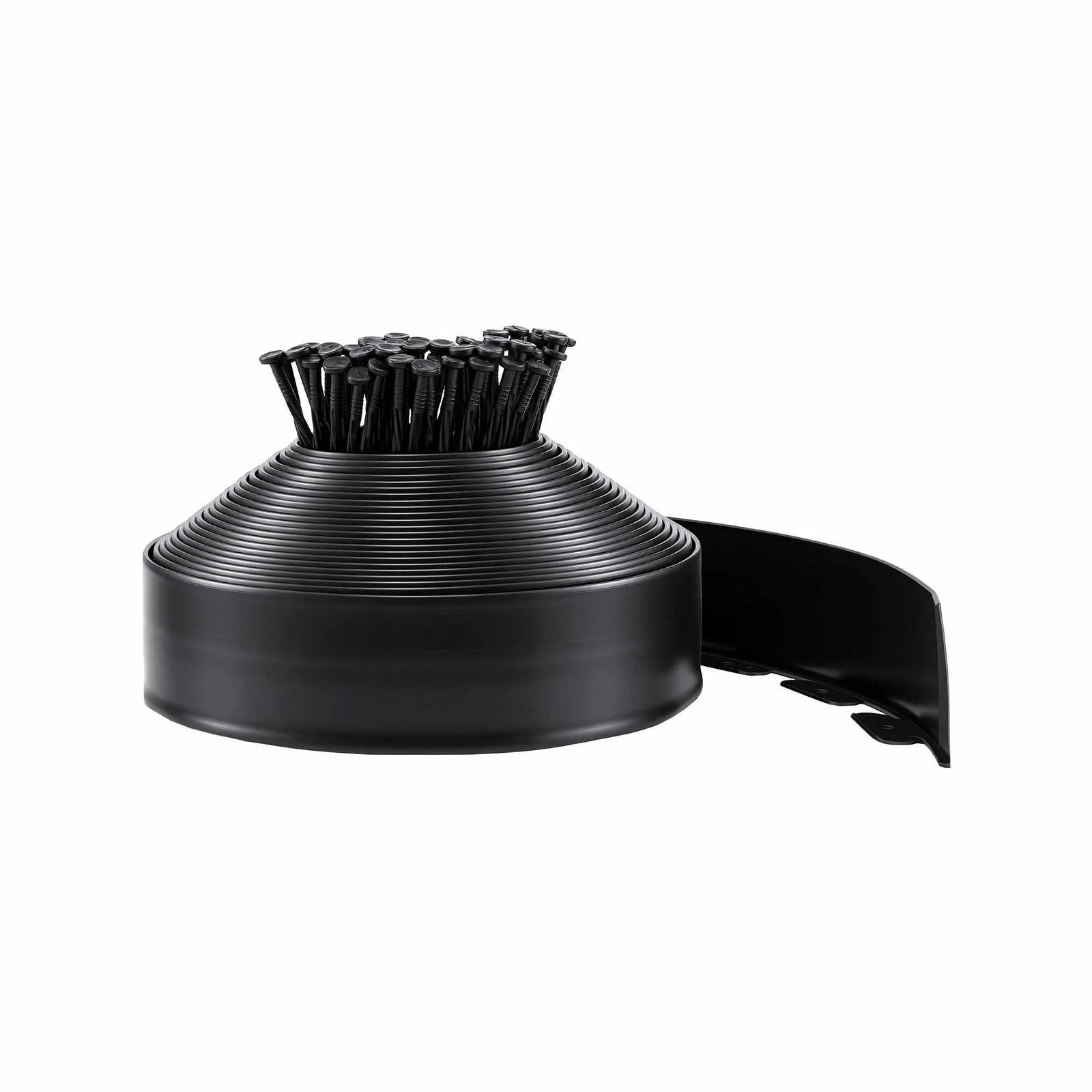 Garden Landscape Edging – Flexible PP No‑Dig Border, 10pcs + 60 Nails, Black