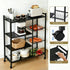 4-Tier Kitchen Rack Microwave Bakers Storage Shelf with 3 Baskets Wheels