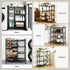 4-Tier Kitchen Rack Microwave Bakers Storage Shelf with 3 Baskets Wheels