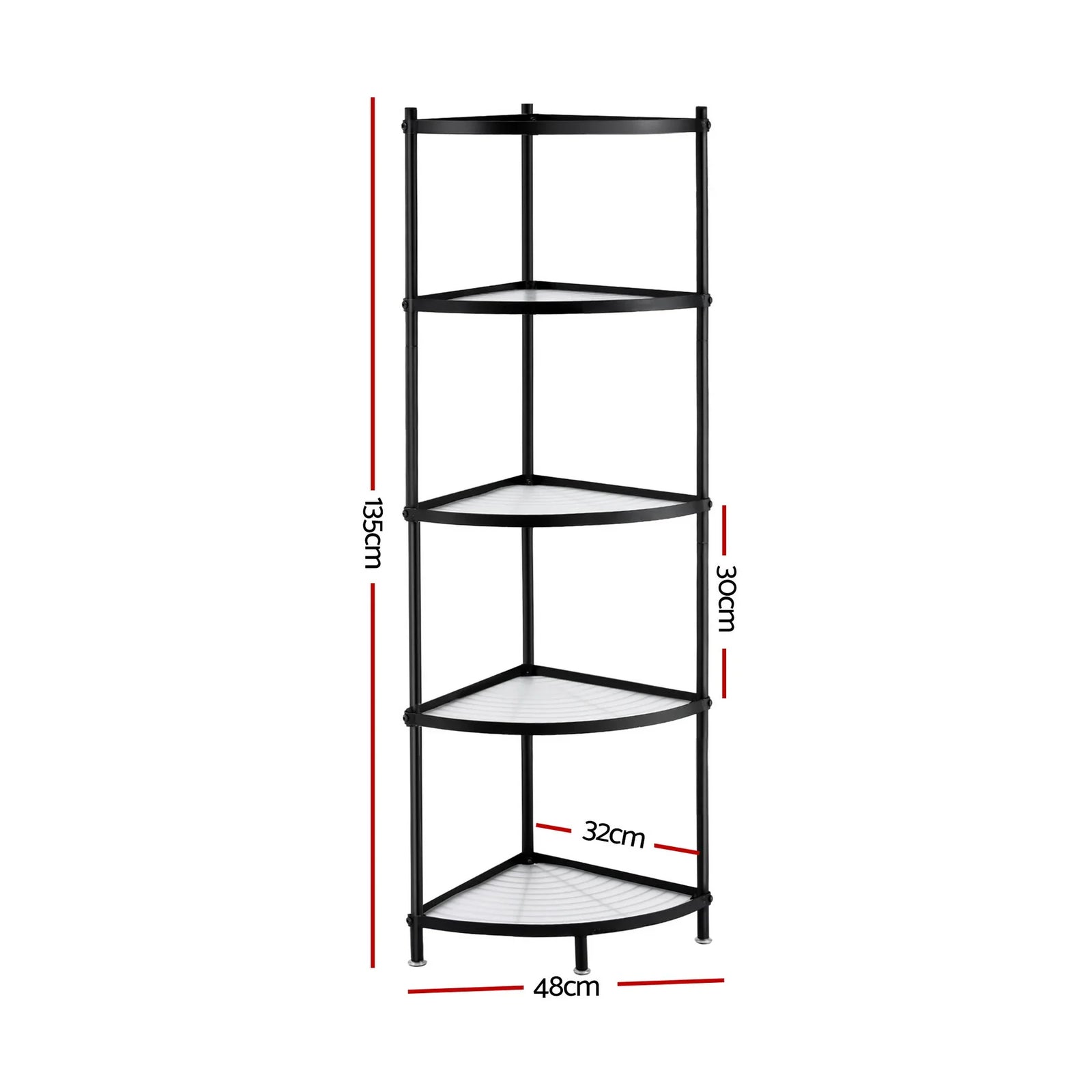 5-Tier Kitchen Corner Shelf Rack Stand Microwave Metal Storage Shelves
