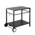 BBQ Camp Party Table, Garden Backyard Outdoor Cart Stainless Steel Prep Table Mobile Kitchen Trolley Heavy Duty with Wheels Tank Holder Hooks, Black