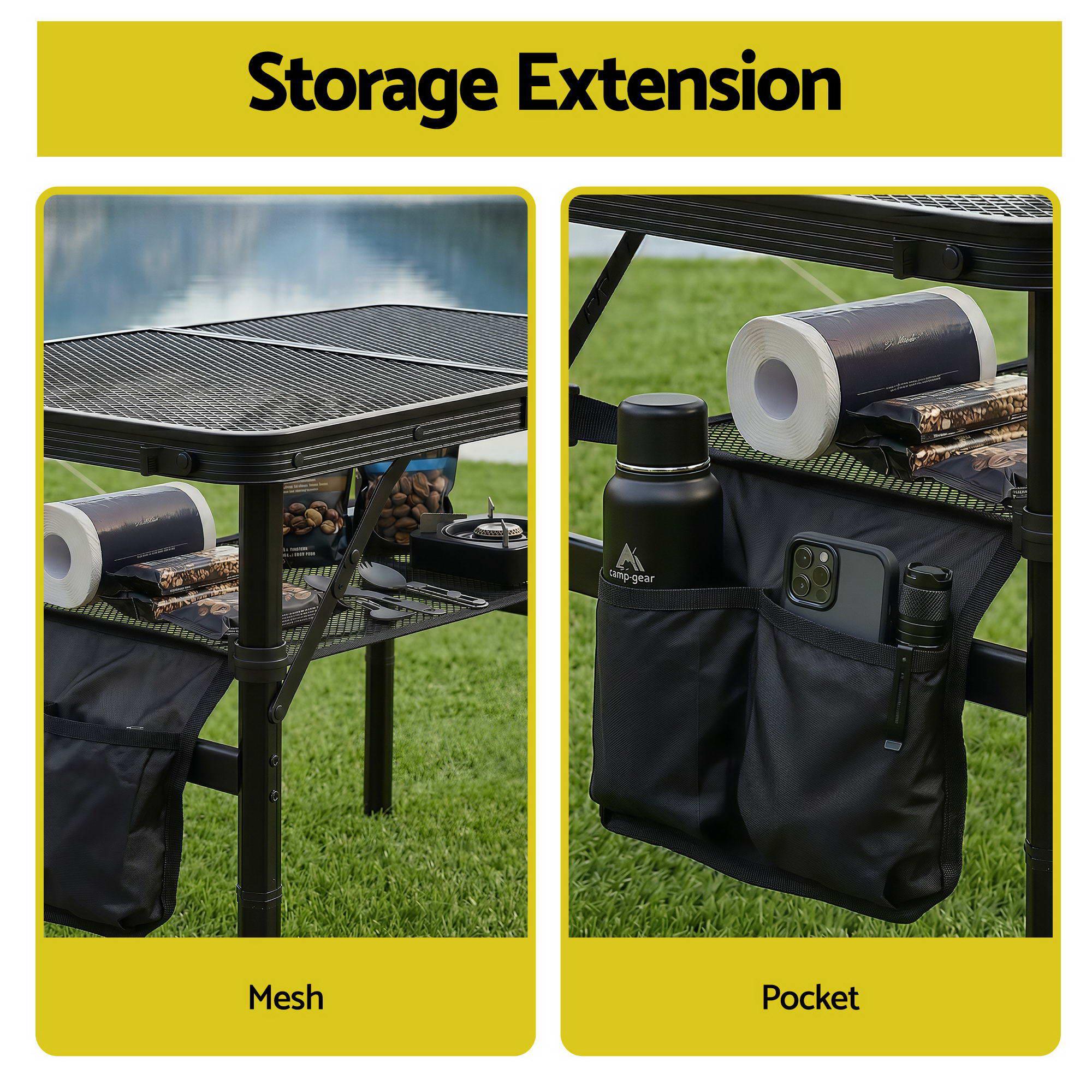 Heavy‑Duty Camping Mesh Table with 30kg Capacity & Foldable Portable Design