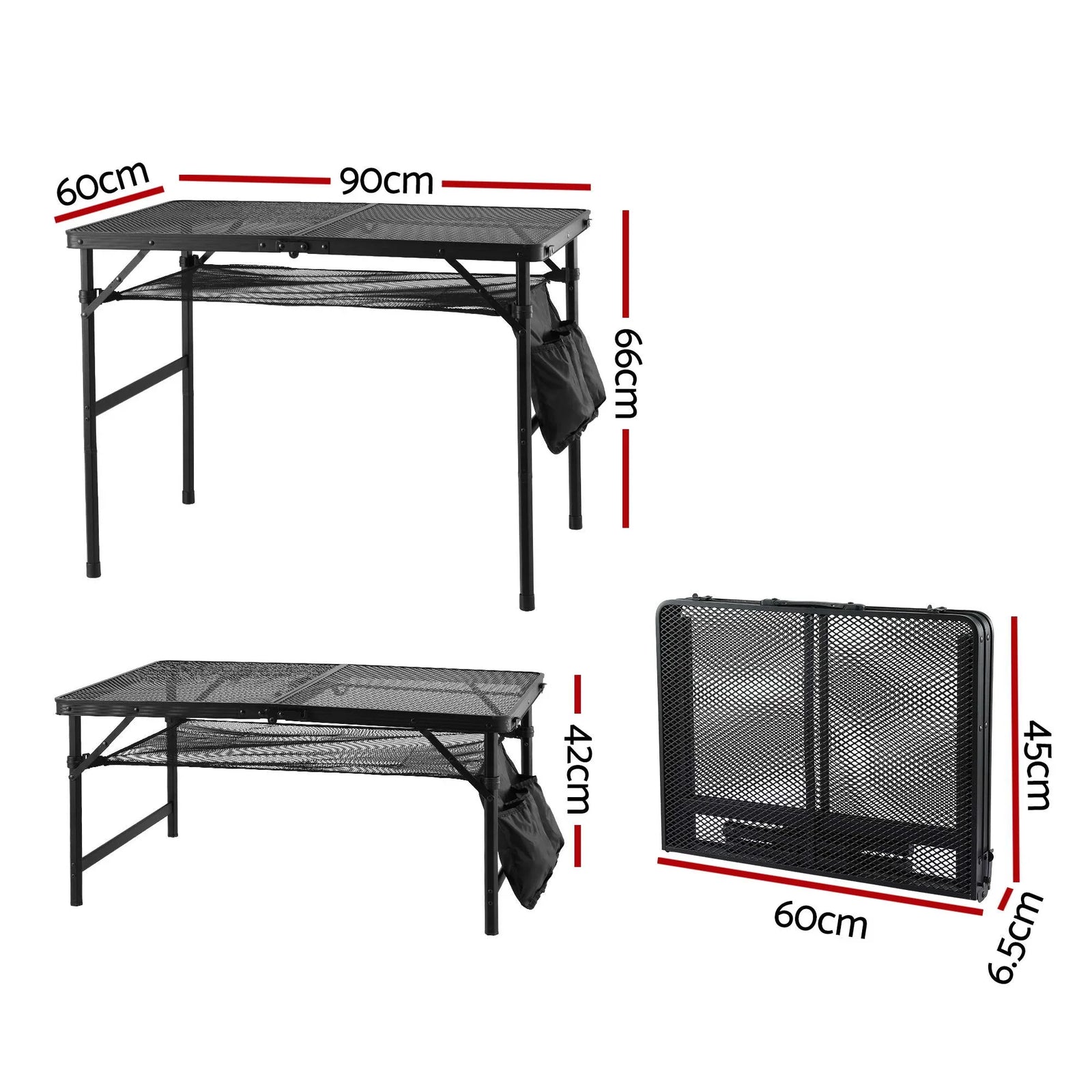 Heavy‑Duty Camping Mesh Table with 30kg Capacity & Foldable Portable Design