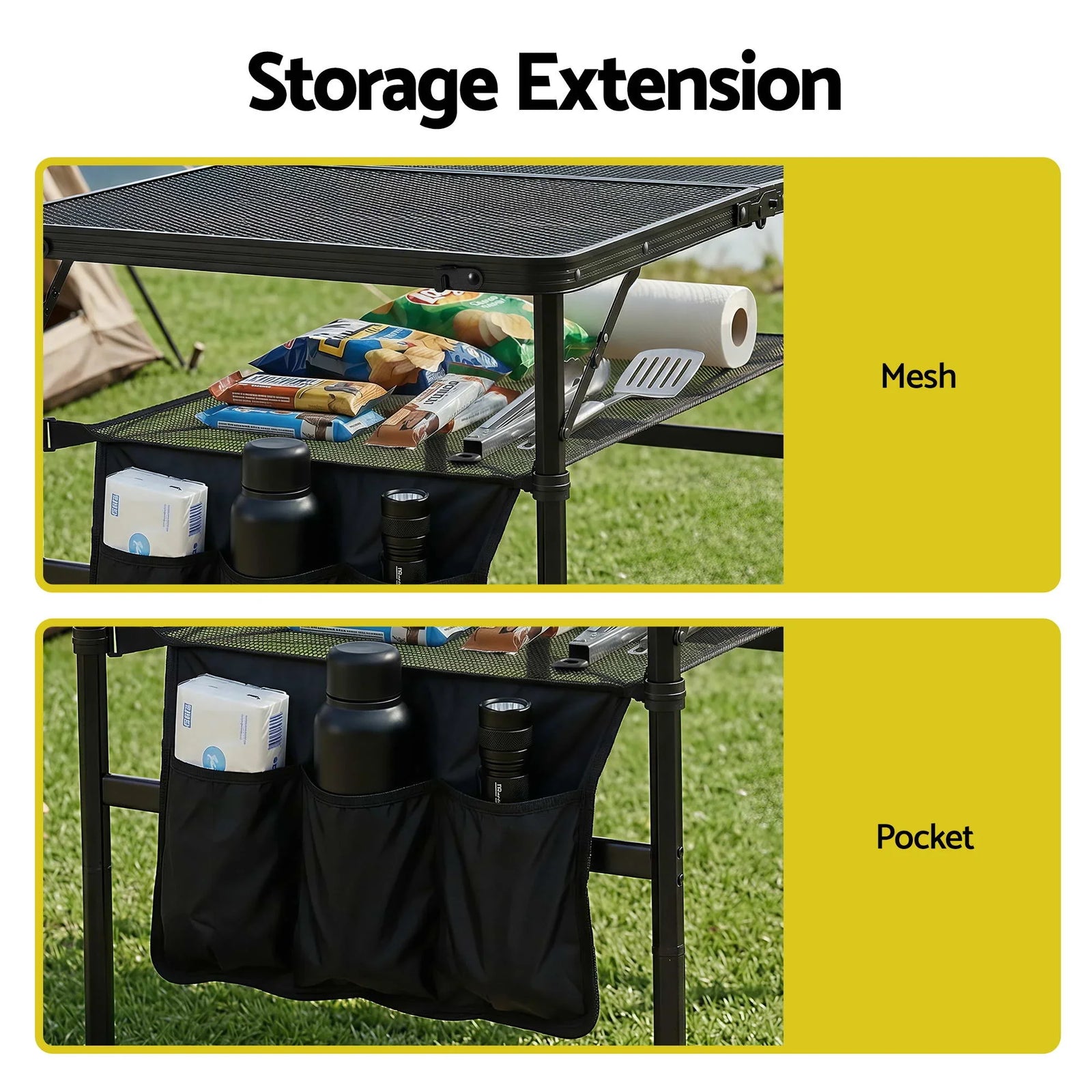 Heavy‑Duty Camping Mesh Table with 30kg Capacity & Foldable Portable Design