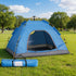 Auto Pop Up Tent – 2–3 Person, 210D Oxford, PU3000, Blue