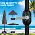 Outdoor Umbrella 2.9m Market Umbrella with String Light Tilt Charcoal Shade