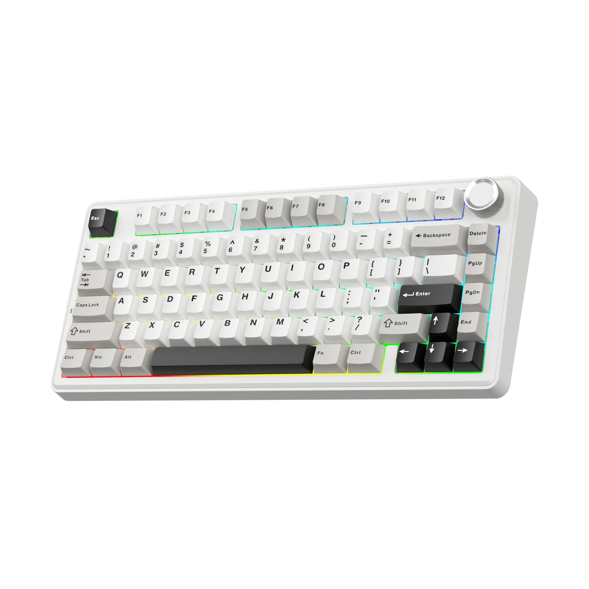 SOLAKAKA A75 Wireless Mechanical Keyboard 75% Gasket Hot-Swap RGB Knob Black