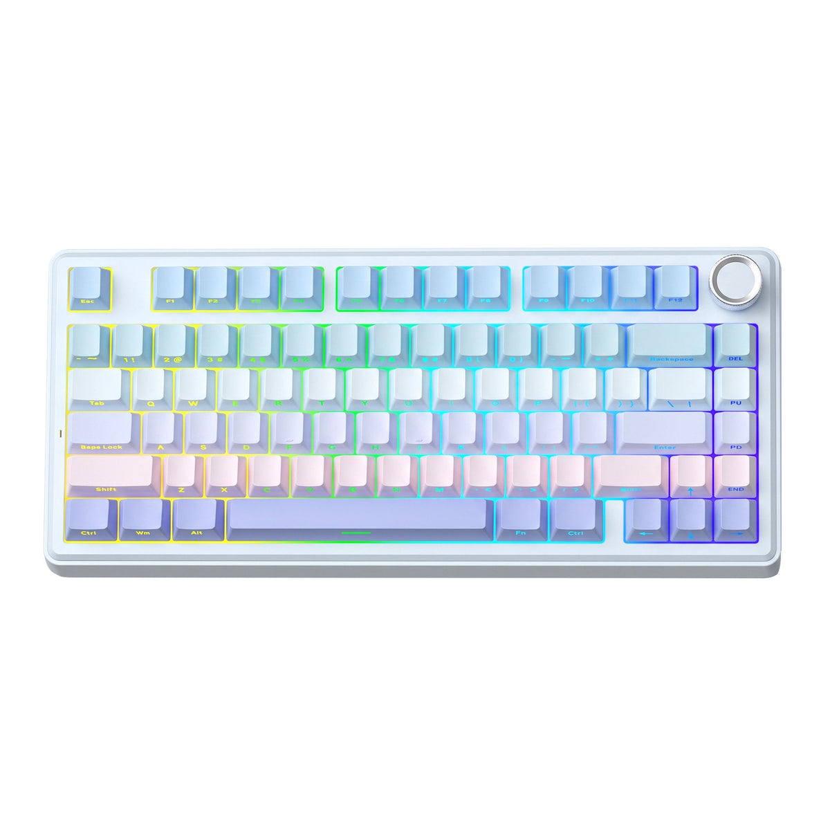 SOLAKAKA A75 Wireless Mechanical Keyboard 75% Gasket Hot-Swap RGB Knob Blue