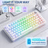 SOLAKAKA A75 Wireless Mechanical Keyboard 75% Gasket Hot-Swap RGB Knob White