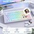 SOLAKAKA A75 Wireless Mechanical Keyboard 75% Gasket Hot-Swap RGB Knob White