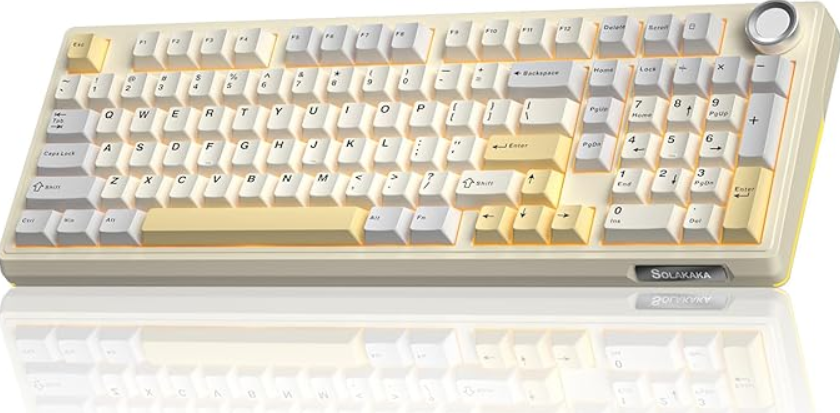 SOLAKAKA Ki99 Pro Wireless Mechanical Keyboard 99 Key Gasket Hot-Swap RGB Orange