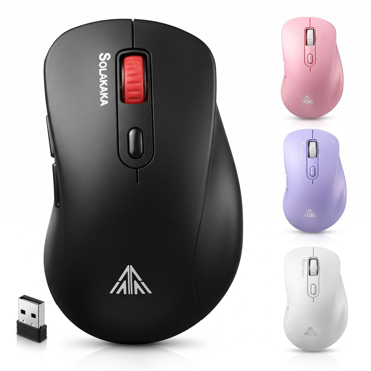 SOLAKAKA SM66 Silent Wireless Mouse Bluetooth 2.4GHz Multi-Device 4200 DPI Black