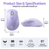 SOLAKAKA SM66 Silent Wireless Mouse Bluetooth 2.4GHz Multi-Device 4200DPI Purple