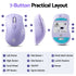 SOLAKAKA SM66 Silent Wireless Mouse Bluetooth 2.4GHz Multi-Device 4200DPI Purple