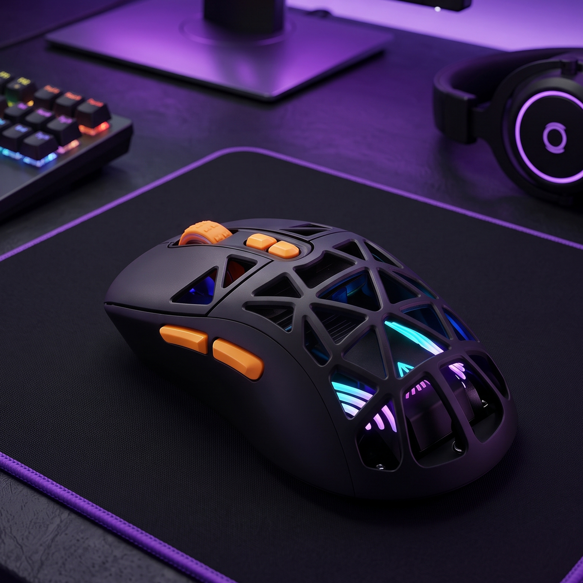 SOLAKAKA SM802 Pro Wireless Gaming Mouse Tri-Mode RGB 24000 DPI Hot-Swap Black
