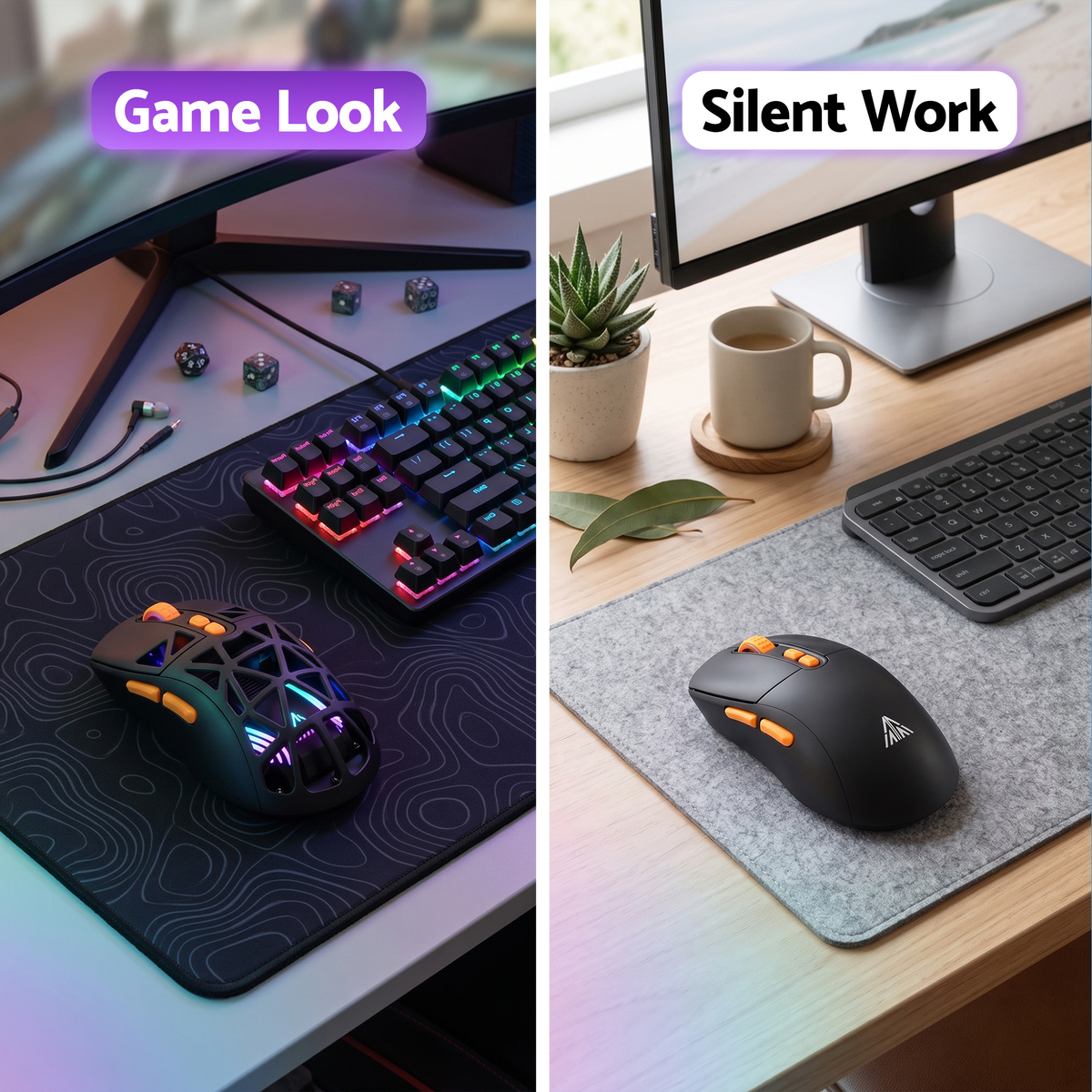 SOLAKAKA SM802 Pro Wireless Gaming Mouse Tri-Mode RGB 24000 DPI Hot-Swap Black