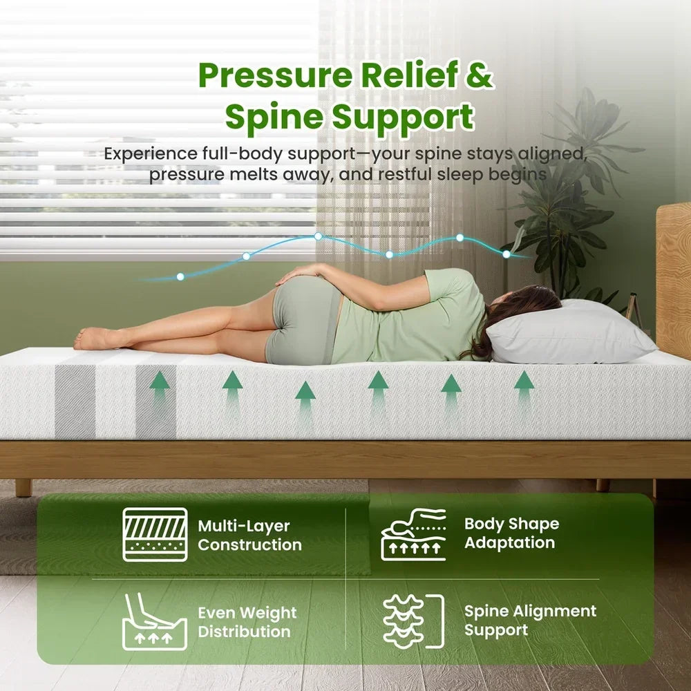 20cm Double Reversible Gel Memory Foam Mattress  Medium Soft & Firm