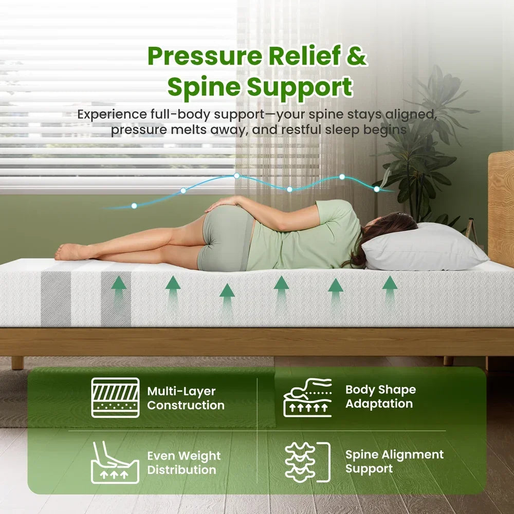 20cm Queen Reversible Gel Memory Foam Mattress  Medium Soft & Firm