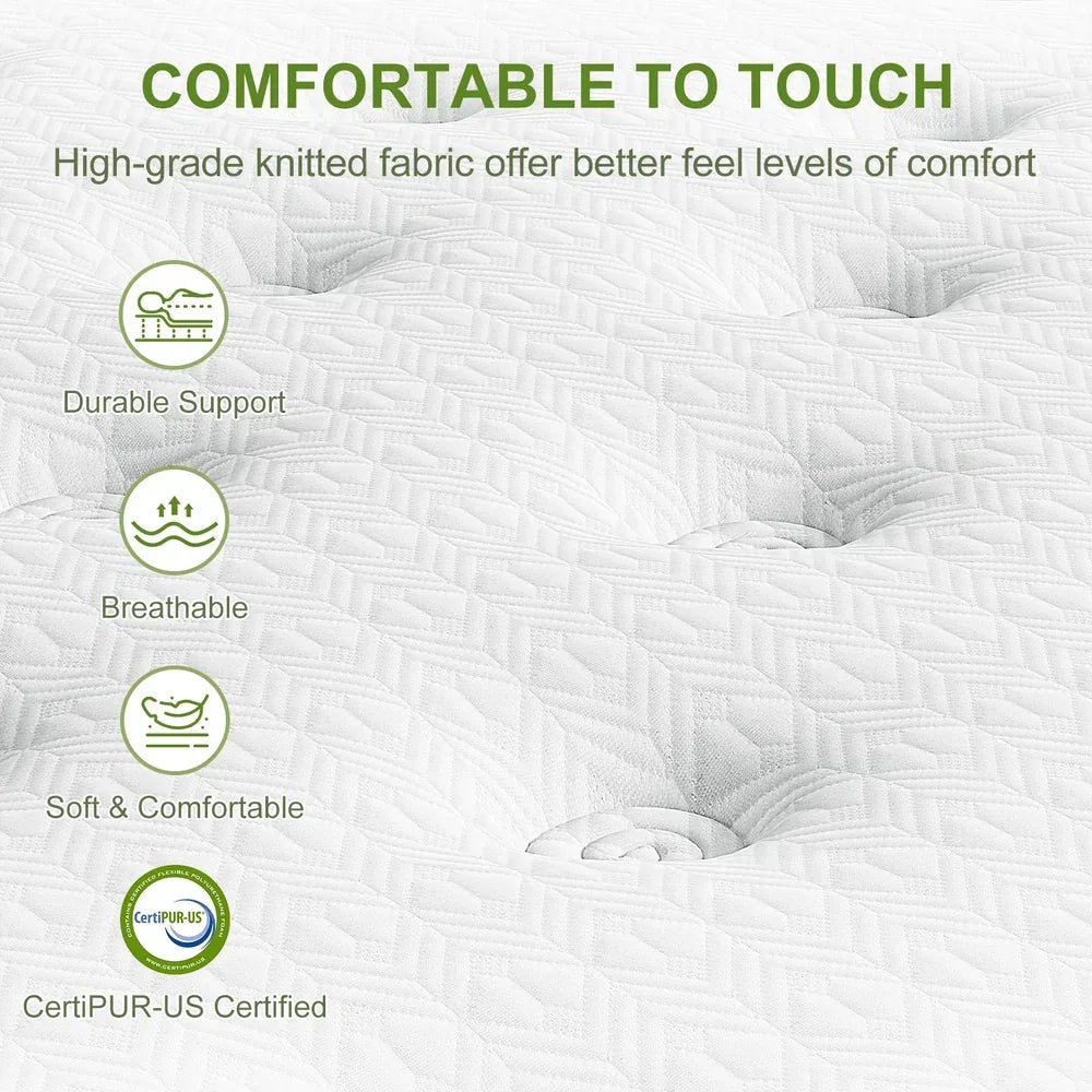 34cm King Single Latex Hybrid Mattress Medium Firm - 5 Zone Pocket Spring Bed for Pressure Relief Motion Isolation