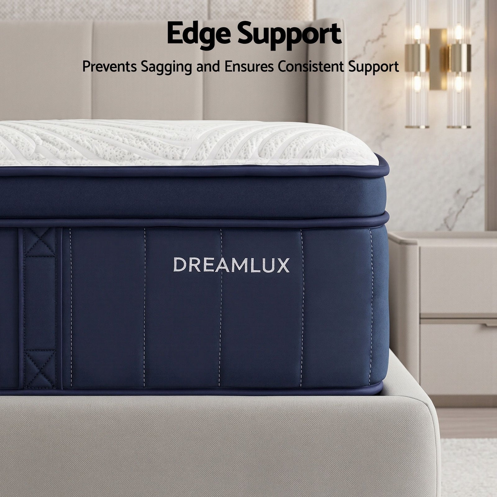 Double Mattress – 34cm Medium Firm Hybrid, Tencel Cooling Pocket Spring