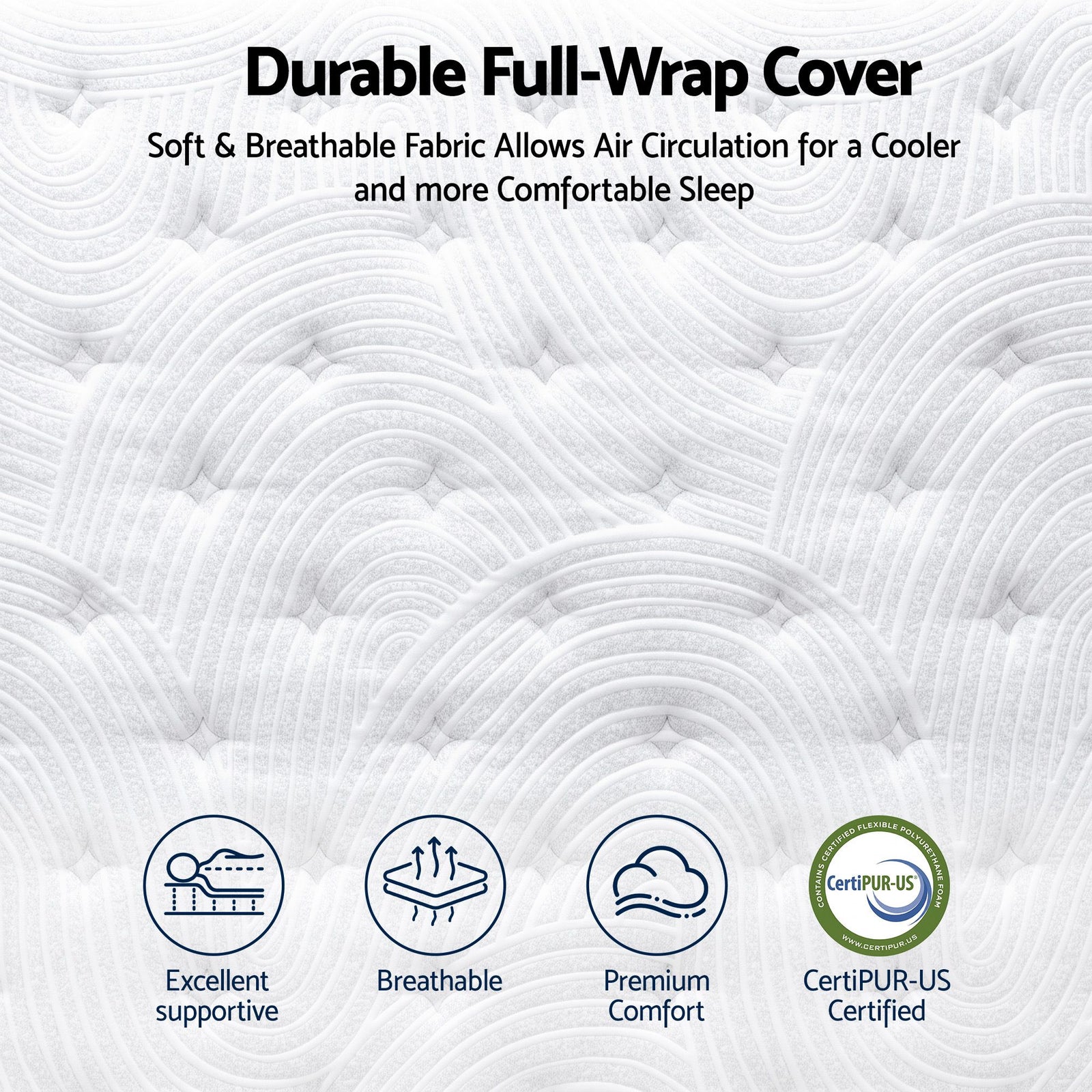 Queen Mattress – 34cm Medium Firm Hybrid, Tencel Cooling Pocket Spring