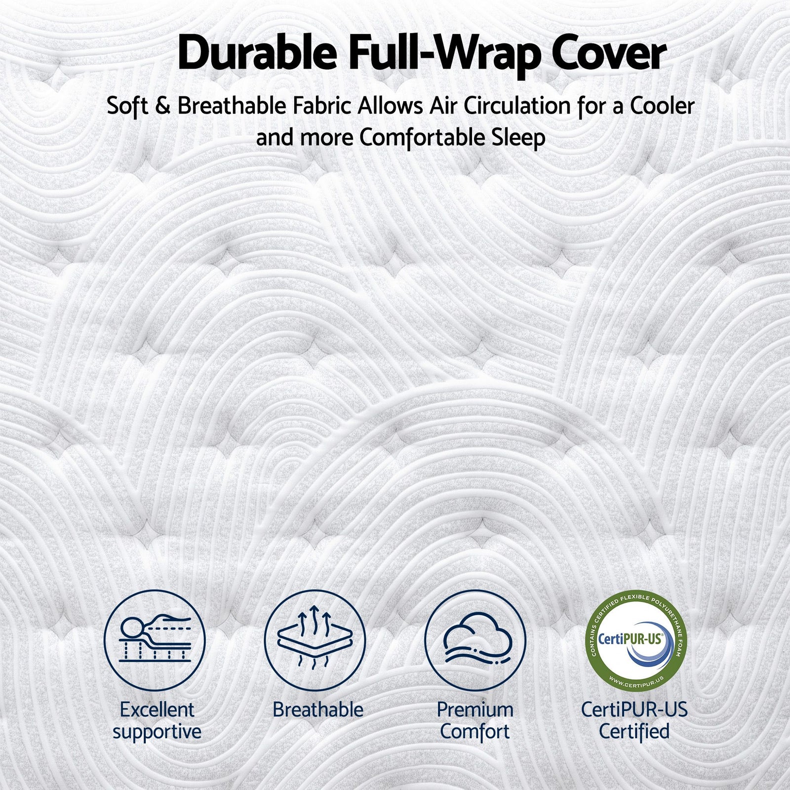 RoomSense Queen 34cm Medium Soft Gel Mattress Bundle with 2 Cooling Pillows