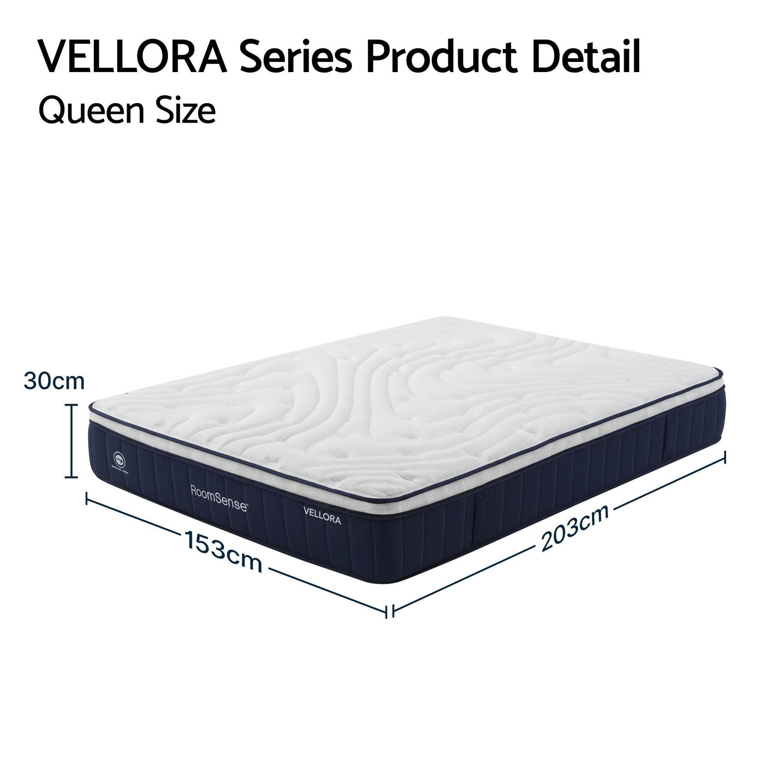Queen Mattress , 30cm Medium Firm Hybrid Mattress with Latex Lumbar Support for Back Pain Relief , Pocket Spring Mattress Queen Size in a Box