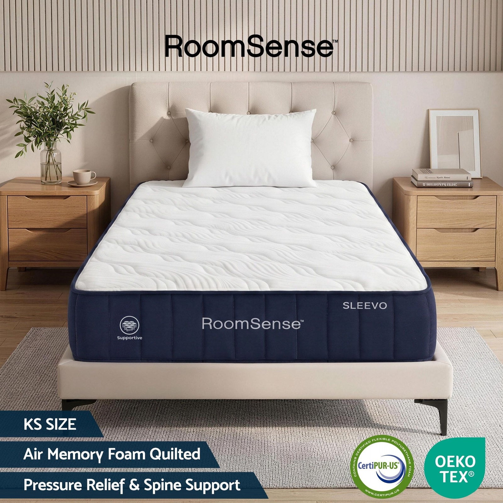 King Single Mattress, 26cm Orthopedic Firm Mattress for Back Pain Relief, Pocket Spring Hybrid Mattress King Single Size for Home & Rental