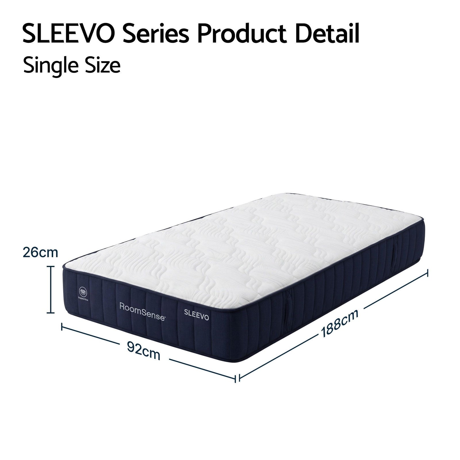 Single Mattress, 26cm Orthopedic Firm Mattress for Back Pain Relief, Pocket Spring Hybrid Mattress King Size for Home & Rental