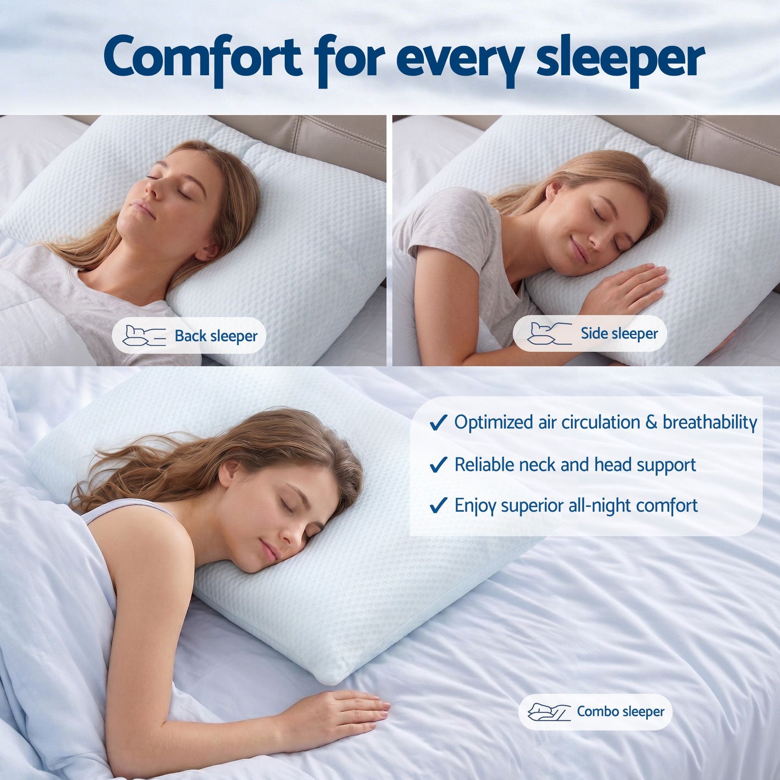 Cooling Memory Foam Pillow Pillows 1 Pack, Anti-Flattening Bed Pillows for Hot Sleepers, Adjustable Shredded Gel Side Sleeper Pillow for Neck Support, Washable Cover, 72x50x15cm