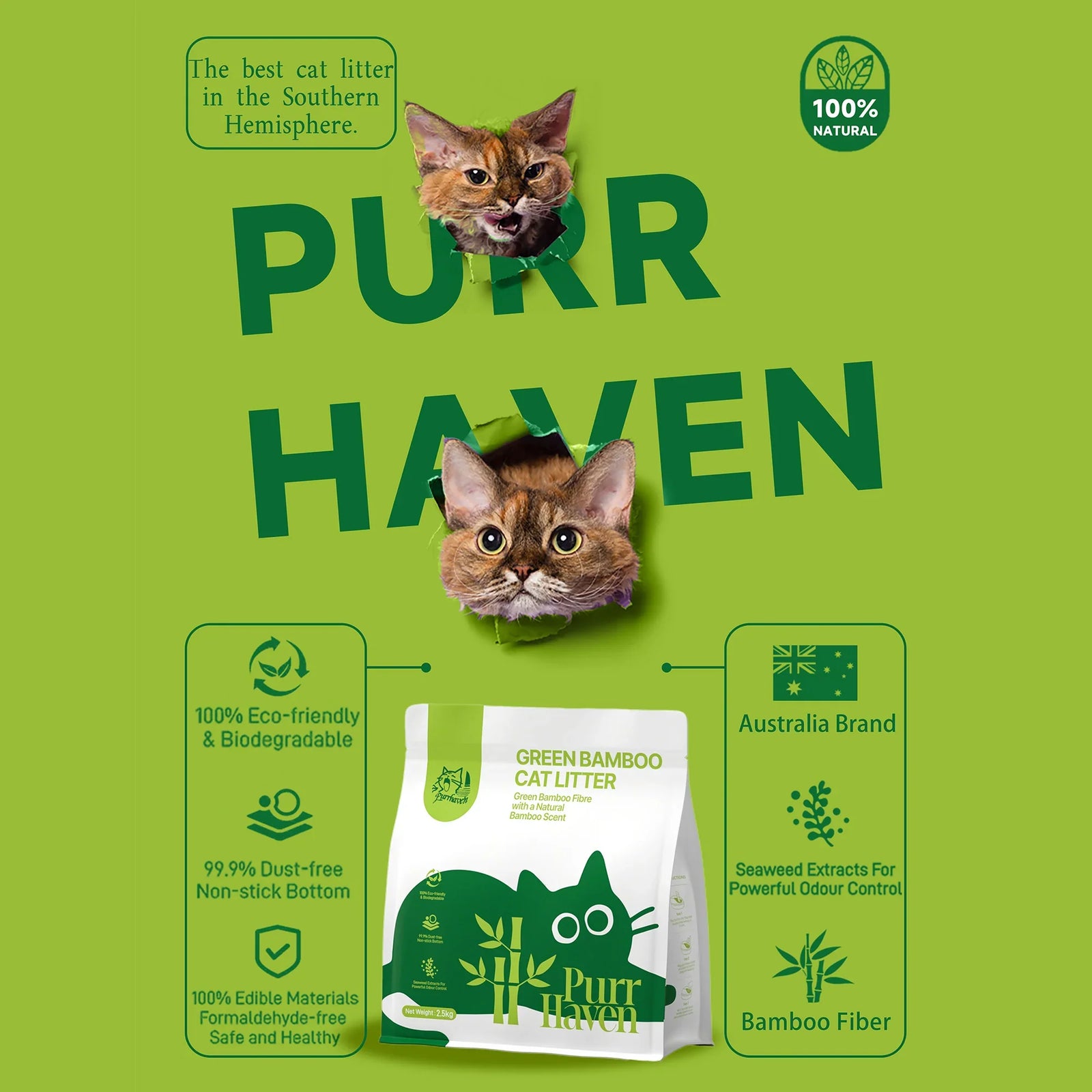 Tapioca Cat Litter with Seaweed Extract – 15kg (6‑Pack)