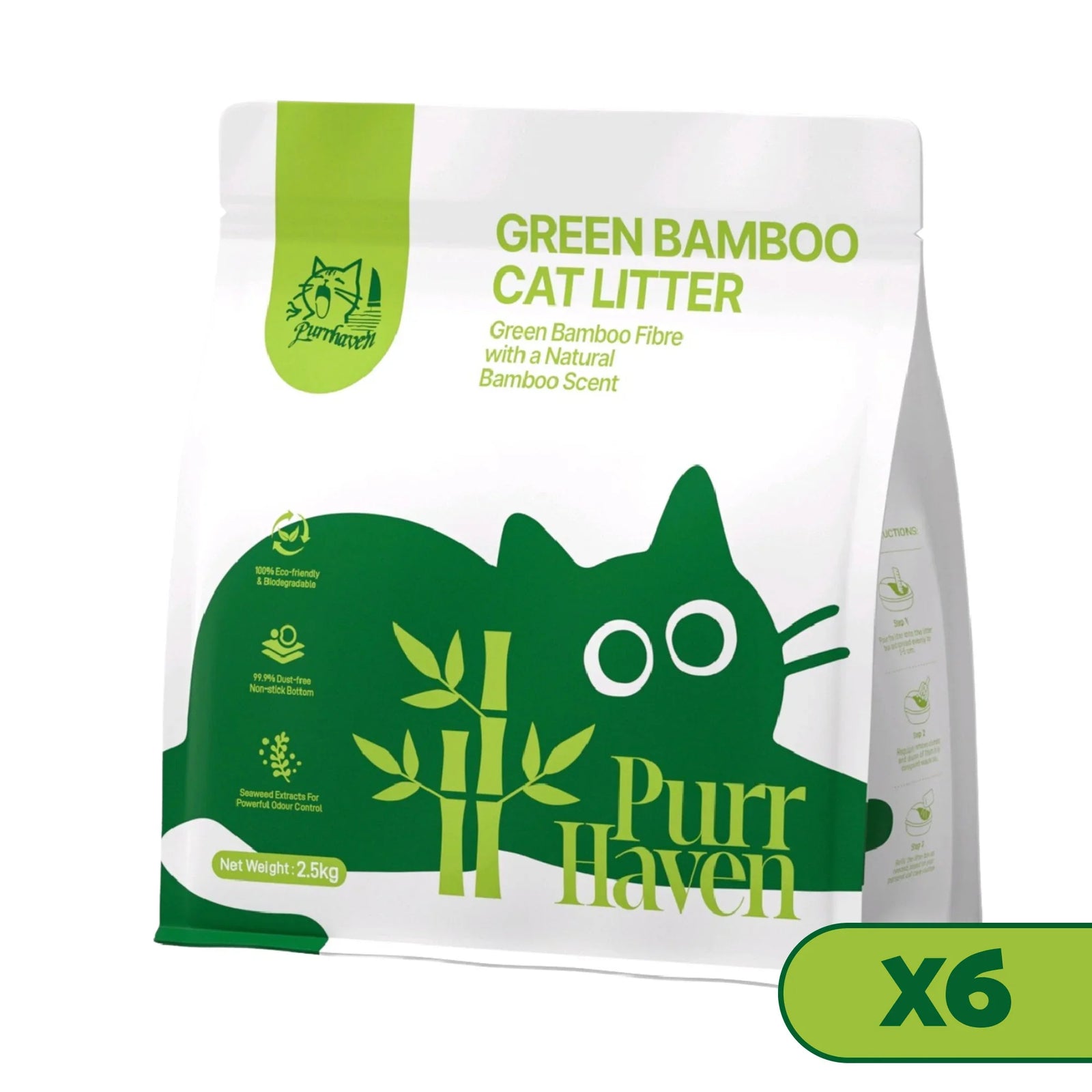Tapioca Cat Litter with Seaweed Extract – 15kg (6‑Pack)