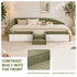 Artiss King Single Upholstered Daybed Sofa Bed with Centre Stairs, Olive