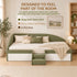 Artiss King Single Upholstered Daybed Sofa Bed with Centre Stairs, Olive