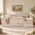 Artiss King Single Upholstered Daybed with Stairs & Storage Drawers, Beige