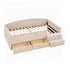 Artiss King Single Upholstered Daybed with Stairs & Storage Drawers, Beige