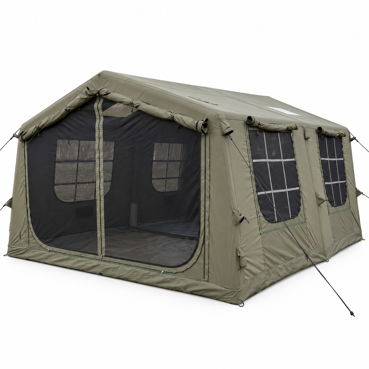 Weisshorn Inflatable Cabin Camping Tent 520x360cm Air Frame Mesh Olive Green