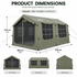 Weisshorn Inflatable Cabin Camping Tent 520x360cm Air Frame Mesh Olive Green
