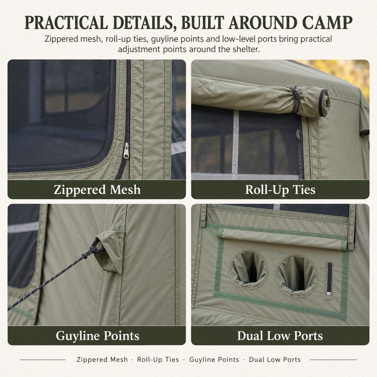 Weisshorn Inflatable Cabin Camping Tent 520x360cm Air Frame Mesh Olive Green