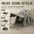 Weisshorn 4 Person Inflatable Air Tent, TC Canvas Glamping Tent with Pump & Pegs