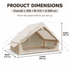 Weisshorn Inflatable A-Frame Camping Tent 300x210cm, 200cm Headroom, Beige