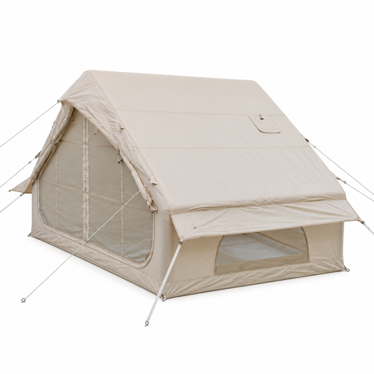 Weisshorn Inflatable A-Frame Camping Tent 300x210cm, 200cm Headroom, Beige