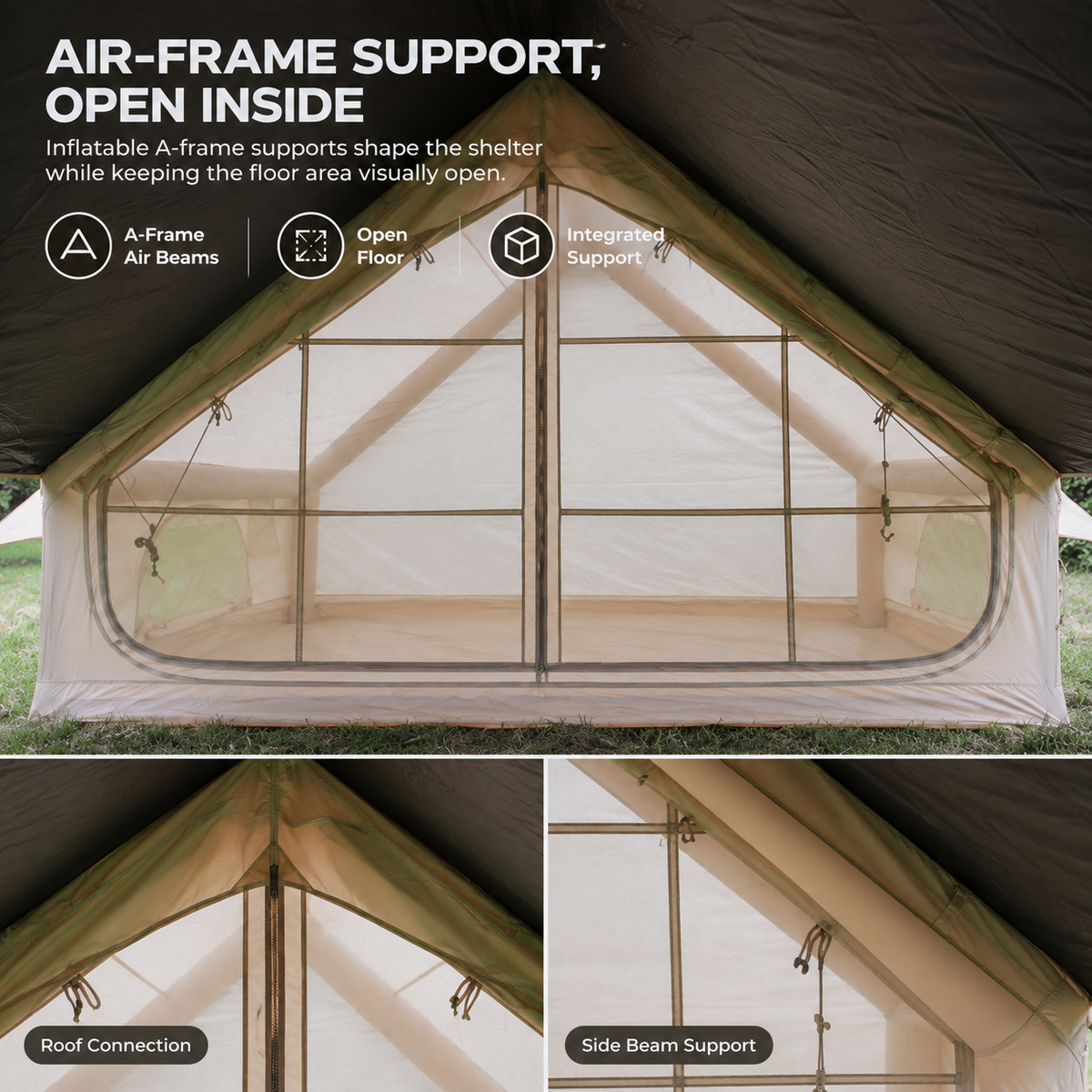 Weisshorn Inflatable A-Frame Air Tent with Extended Side Awning, Basecamp