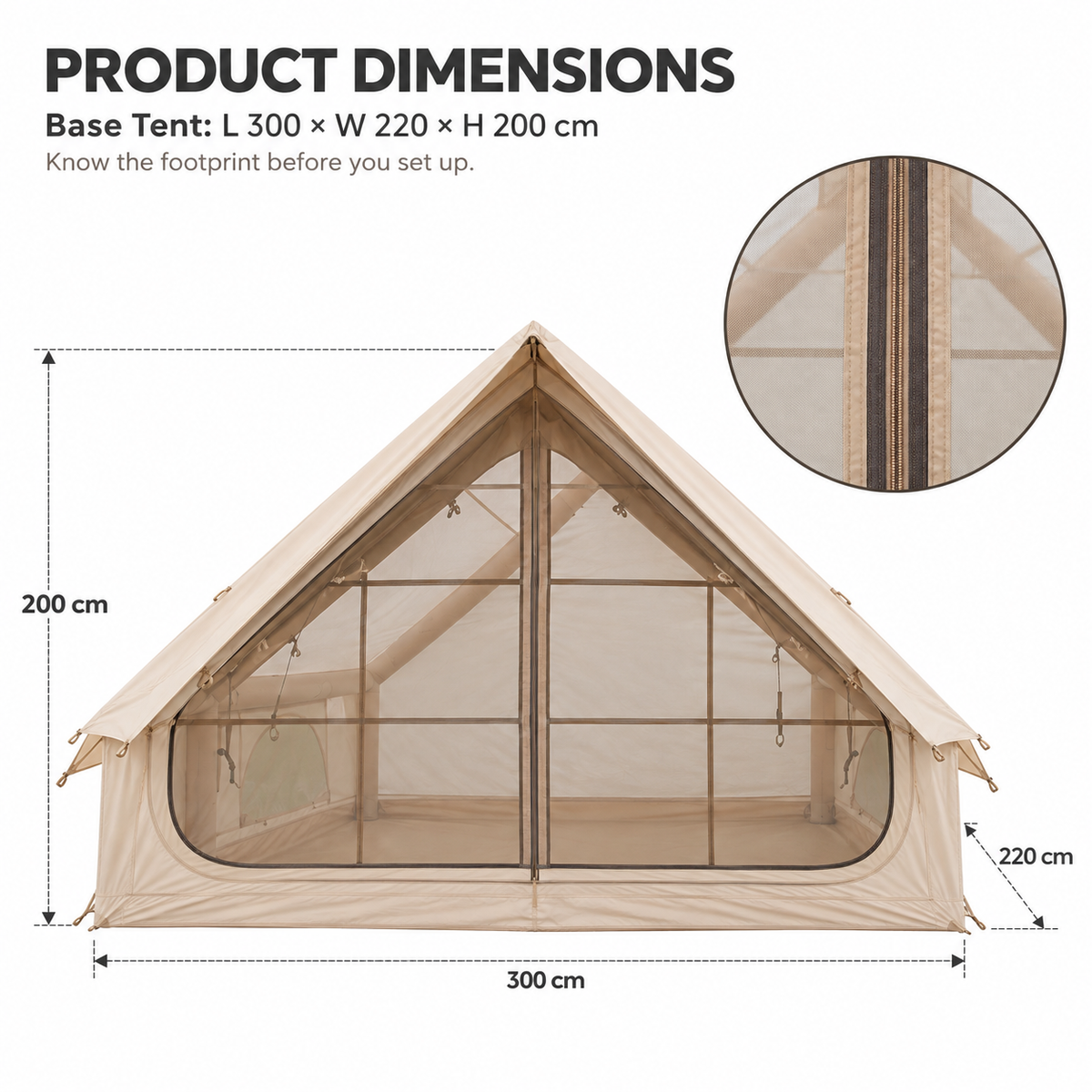 Weisshorn Inflatable A-Frame Air Tent with Extended Side Awning, Basecamp