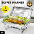9L Chafing Dish Set, Premium 410 Stainless Steel Buffet Warmer, Bain Marie Food Server with Fuel Holders & Lid, Stackable Catering Equipment for Hotels, Parties, Weddings & Banquets, Silver