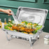 9L Chafing Dish Set, Premium 410 Stainless Steel Buffet Warmer, Bain Marie Food Server with Fuel Holders & Lid, Stackable Catering Equipment for Hotels, Parties, Weddings & Banquets, Silver