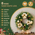 60cm Pre-Lit Christmas Wreath LED Garlands Gold Flowers Pinecones Decor